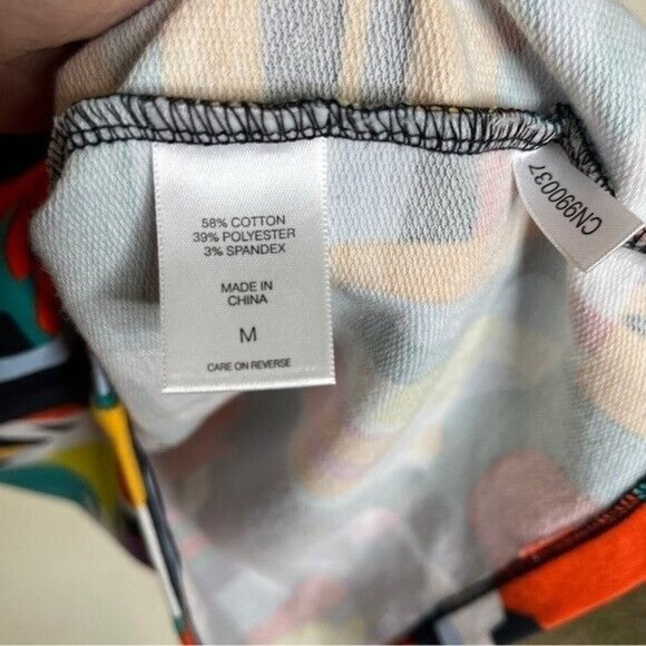 NEW York & Company Abstract French Terry Hoodie Sweatshirt Dress Women’s Medium - Picture 11 of 12